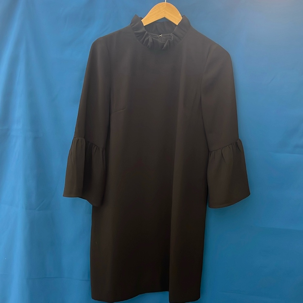 NWT JCrew dress with ruffle neck detail and bell sleeves
